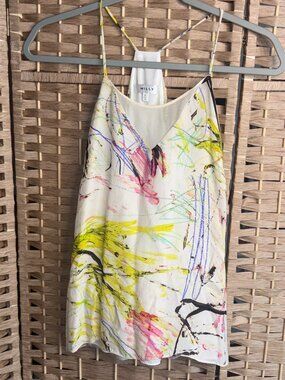 Milly 100% Silk Colorful Blouse Tank-Top size 4